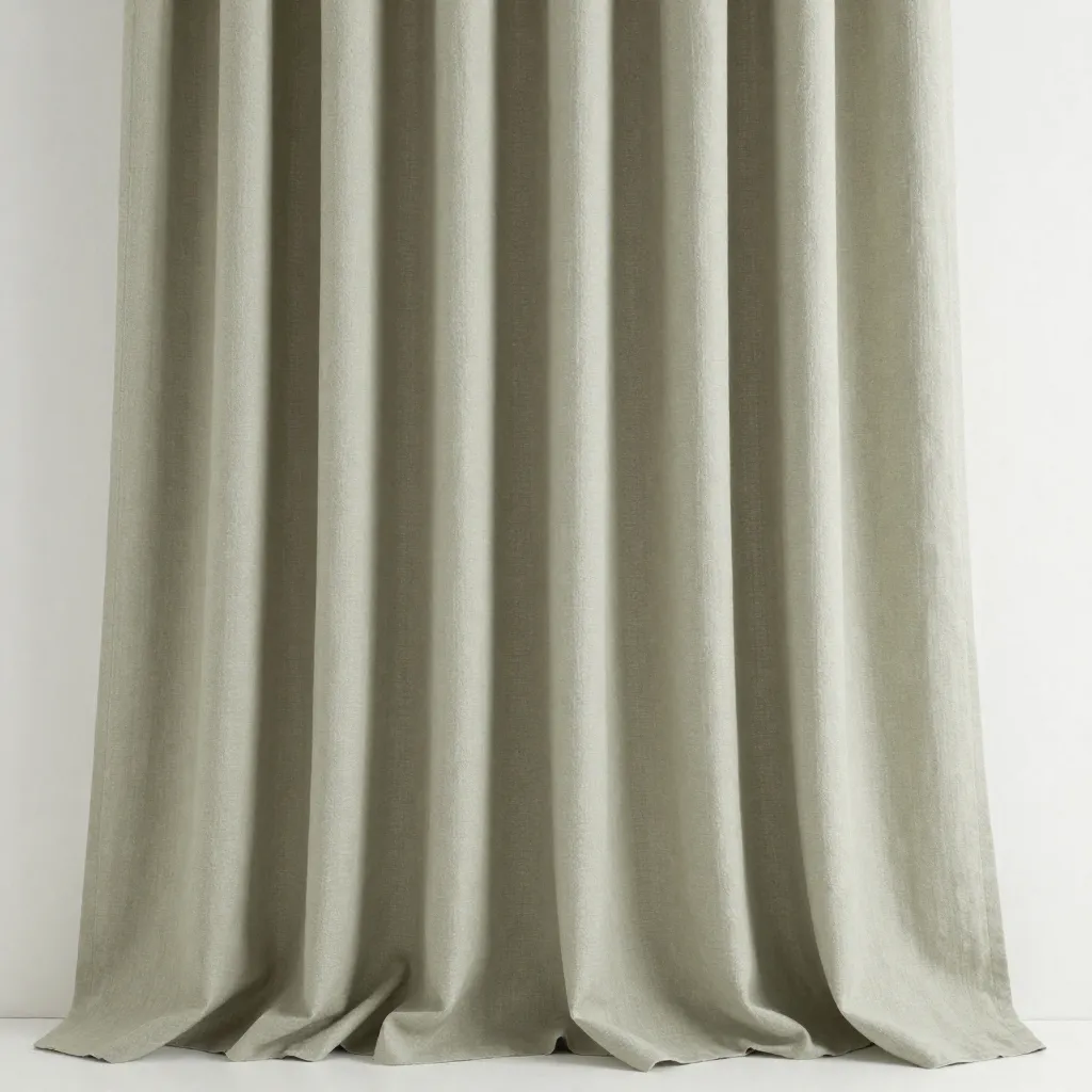 Lined curtain panel in sage